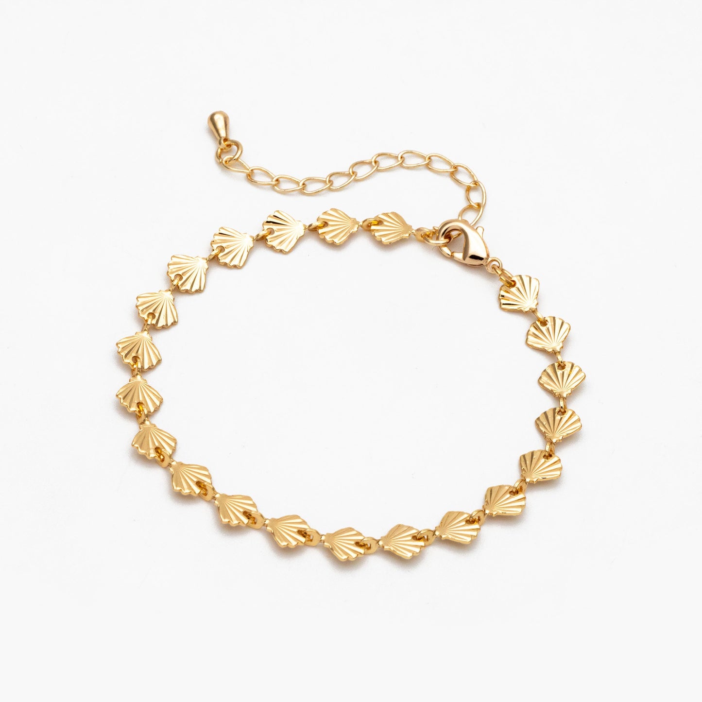 Gold/ Silver Tone shell Chain Bracelet/ Anklet/ Necklace with Extender Chain, 16-18 inch Adjustable, Ready to Wear (#LK-571)