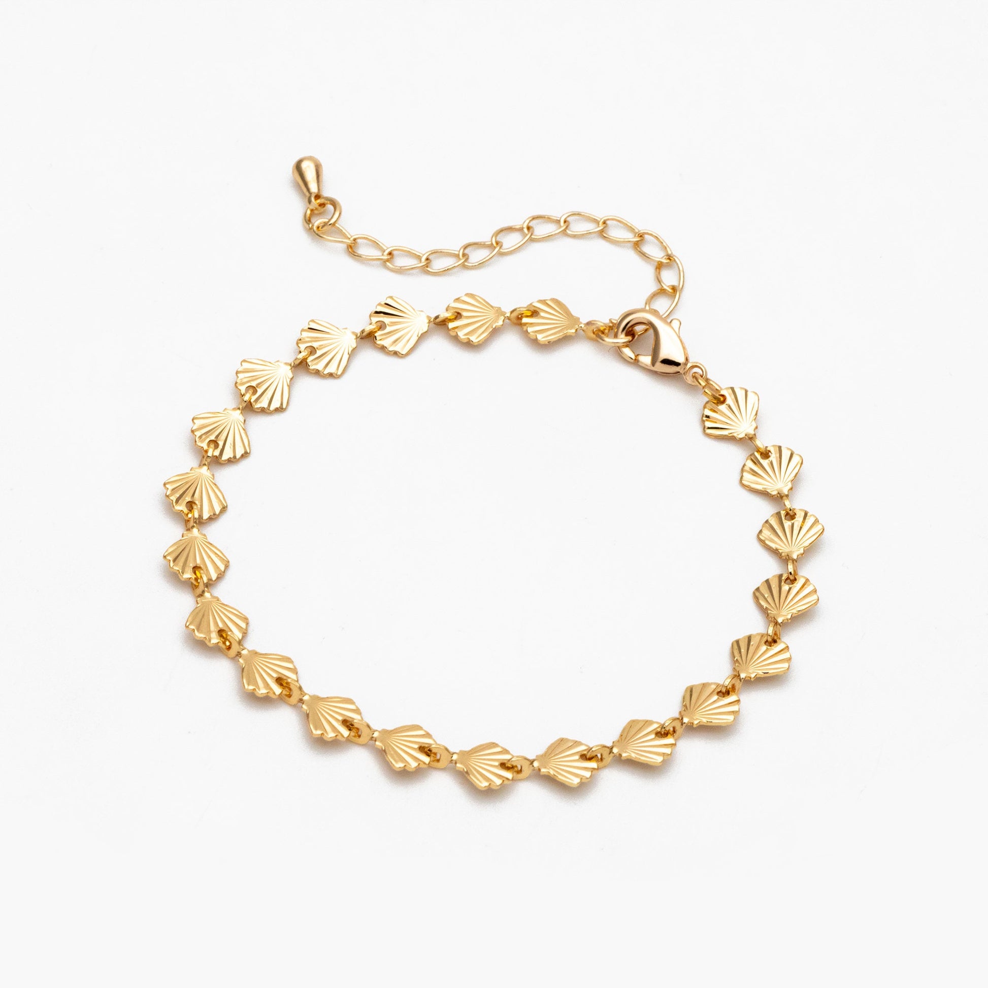 Gold/ Silver Tone shell Chain Bracelet/ Anklet/ Necklace with Extender Chain, 16-18 inch Adjustable, Ready to Wear (#LK-571)