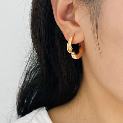 4pcs Gold Twist Ear Posts, Gold plated Brass, Geometric Stud Earrings (GB-2686)