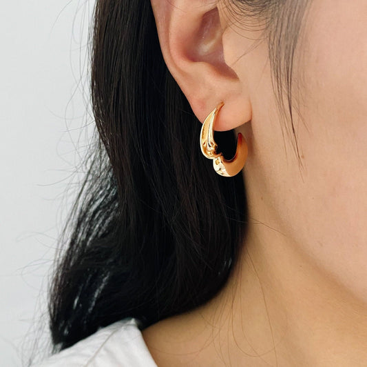4pcs Gold Twist Ear Posts, Gold plated Brass, Geometric Stud Earrings (GB-2686)