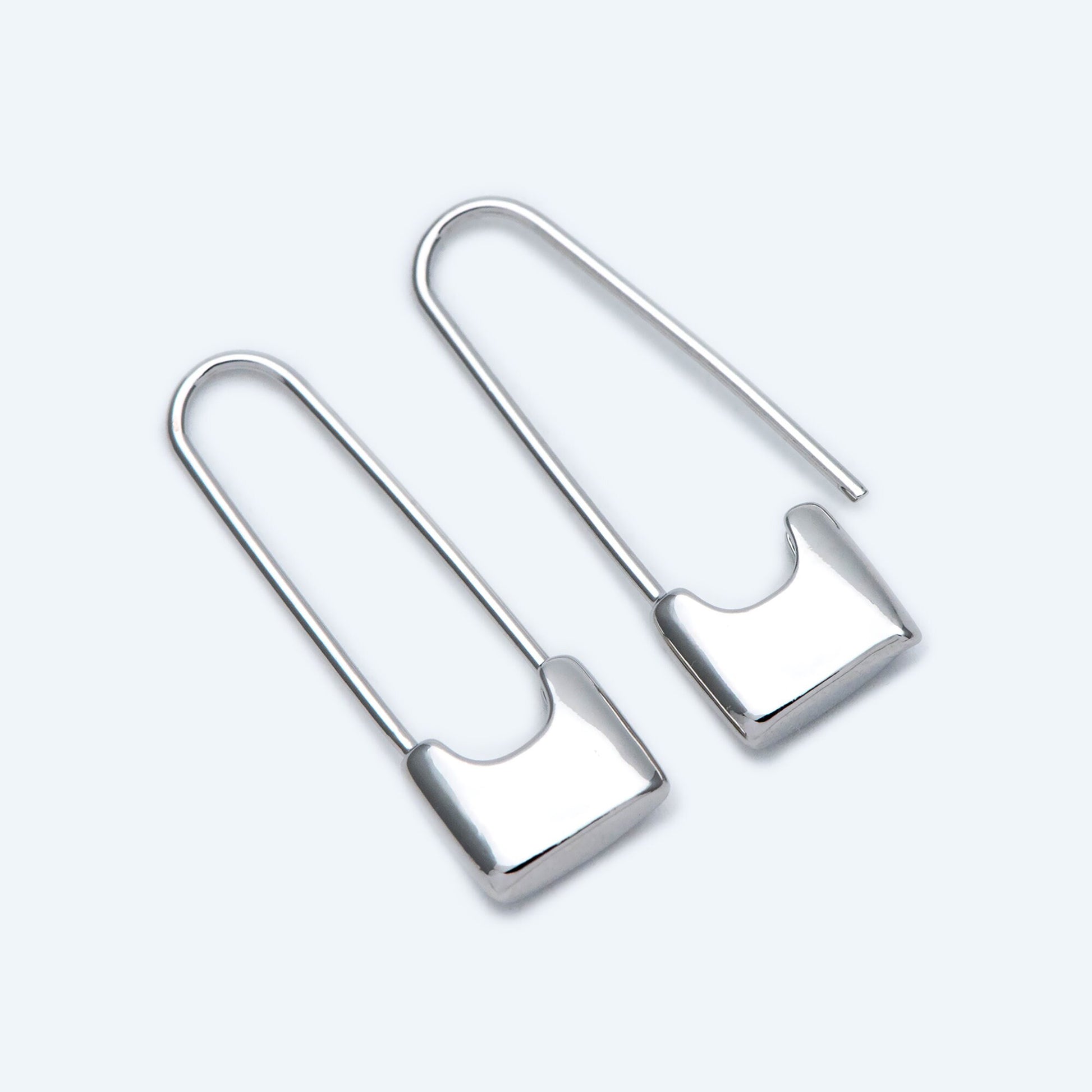 10pcs Gold/ Silver tone Padlock Hoops, Lock Earrings, Safety Pin Hoops, Geometric Hoops, Dainty Earrings, Minimalist Hoops (GB-1781)