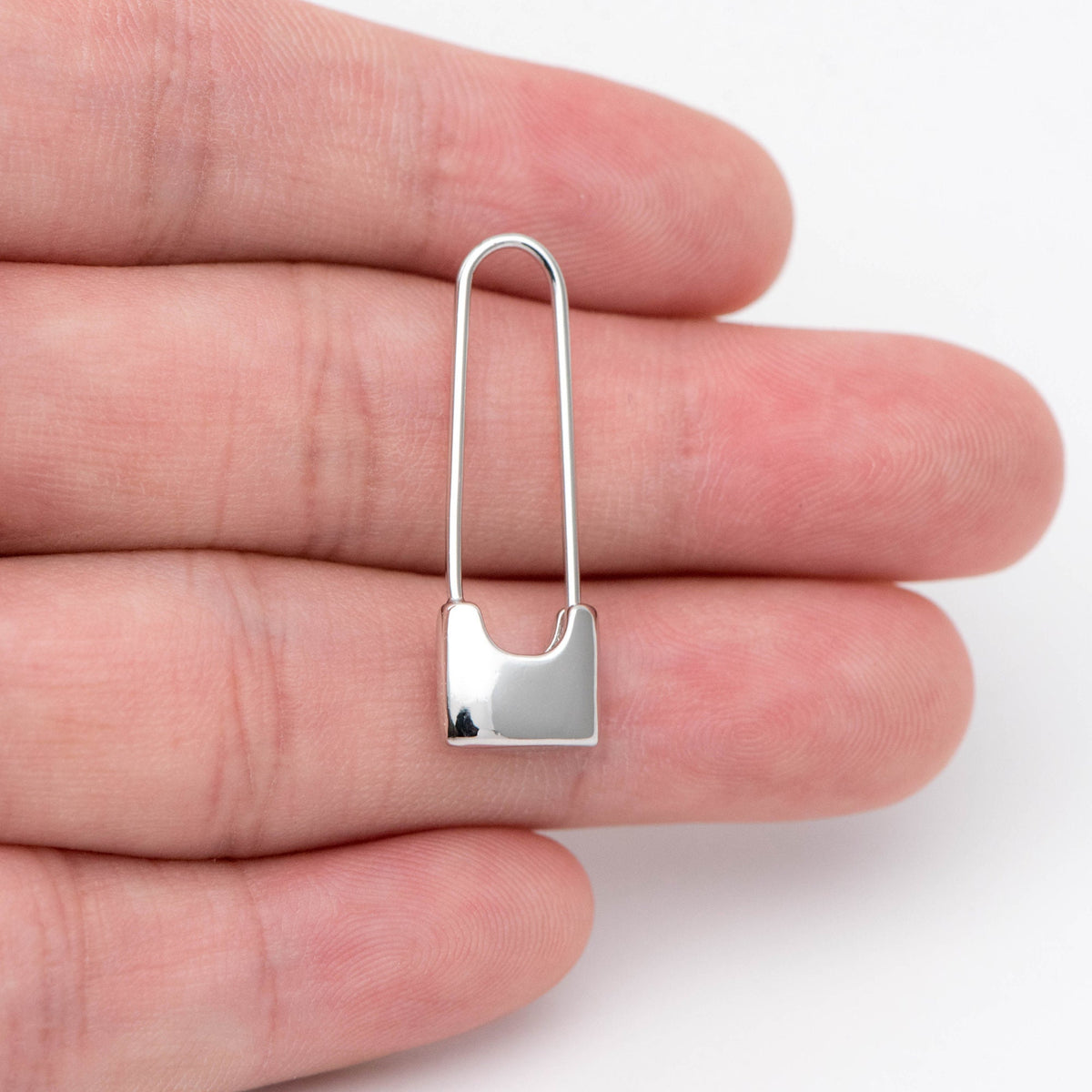 4pcs Gold/ Silver tone Padlock Hoops, Lock Earrings, Safety Pin Hoops, Geometric Hoops, Dainty Earrings, Minimalist Hoops (GB-1781)