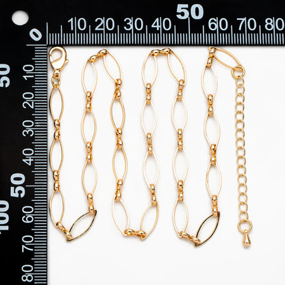 Dainty Gold Oval Link Chains, Finished Bracelet/ Anklet/ Necklace with Extender Chain, Ready to Wear (#LK-441)