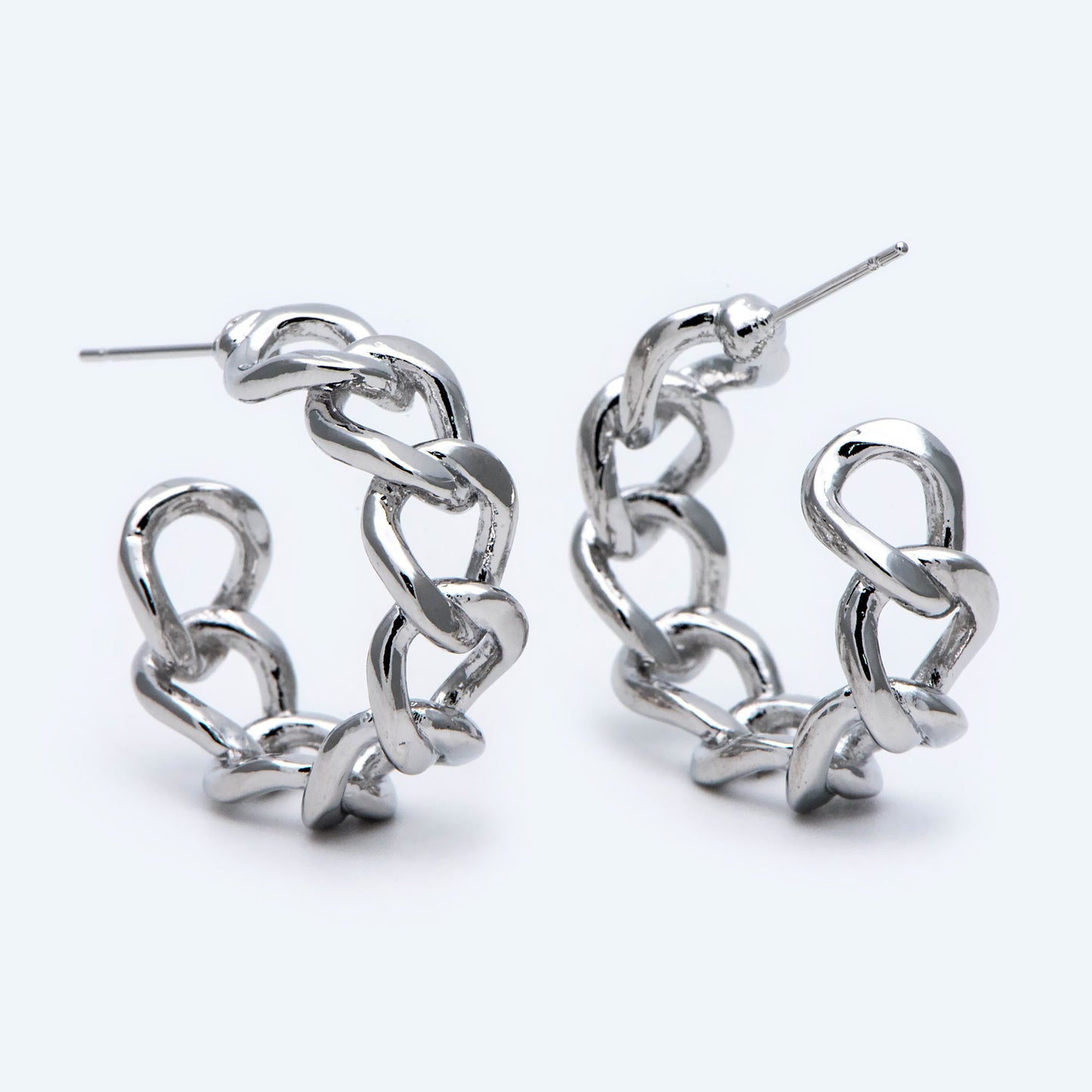 10pcs Chunky Gold/ Silver Hoops, Gold/ Silver Chain Hoops, Thick Hoop Earrings, Twist Hoop Earrings (GB-1801)