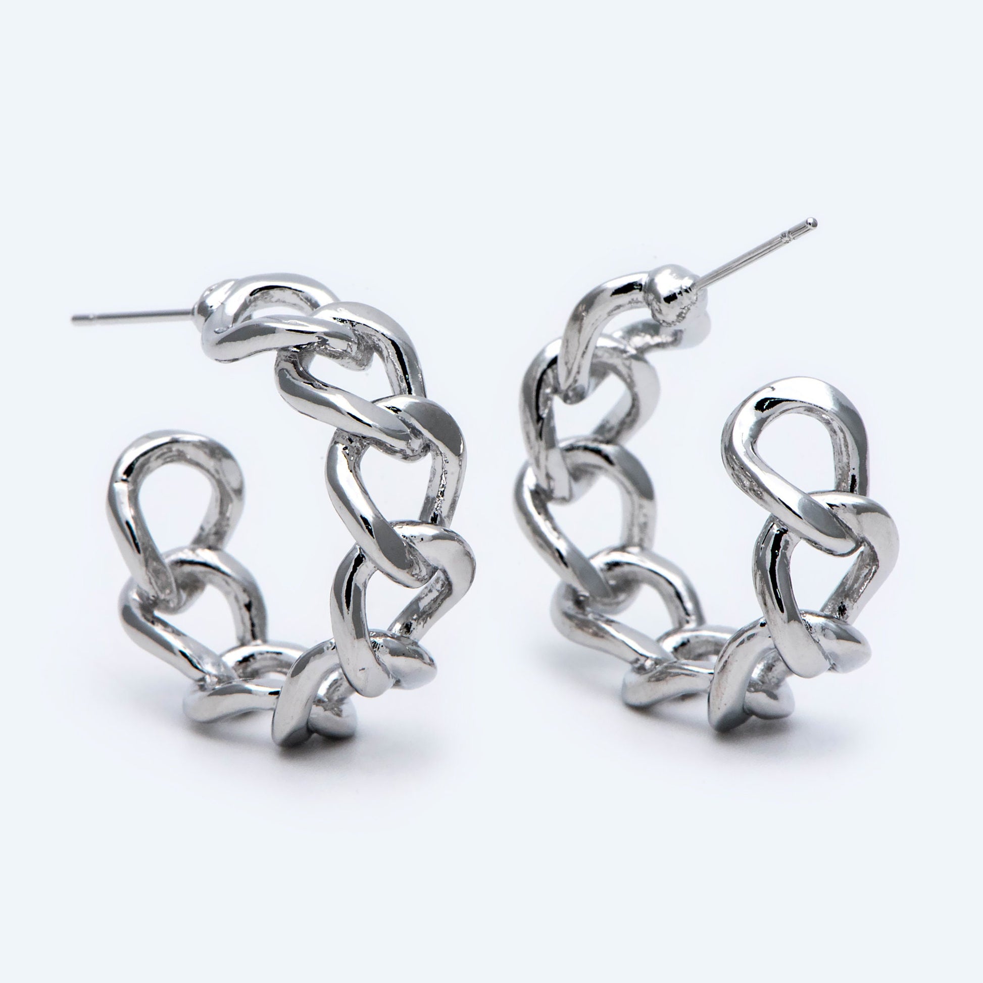 10pcs Chunky Gold/ Silver Hoops, Gold/ Silver Chain Hoops, Thick Hoop Earrings, Twist Hoop Earrings (GB-1801)