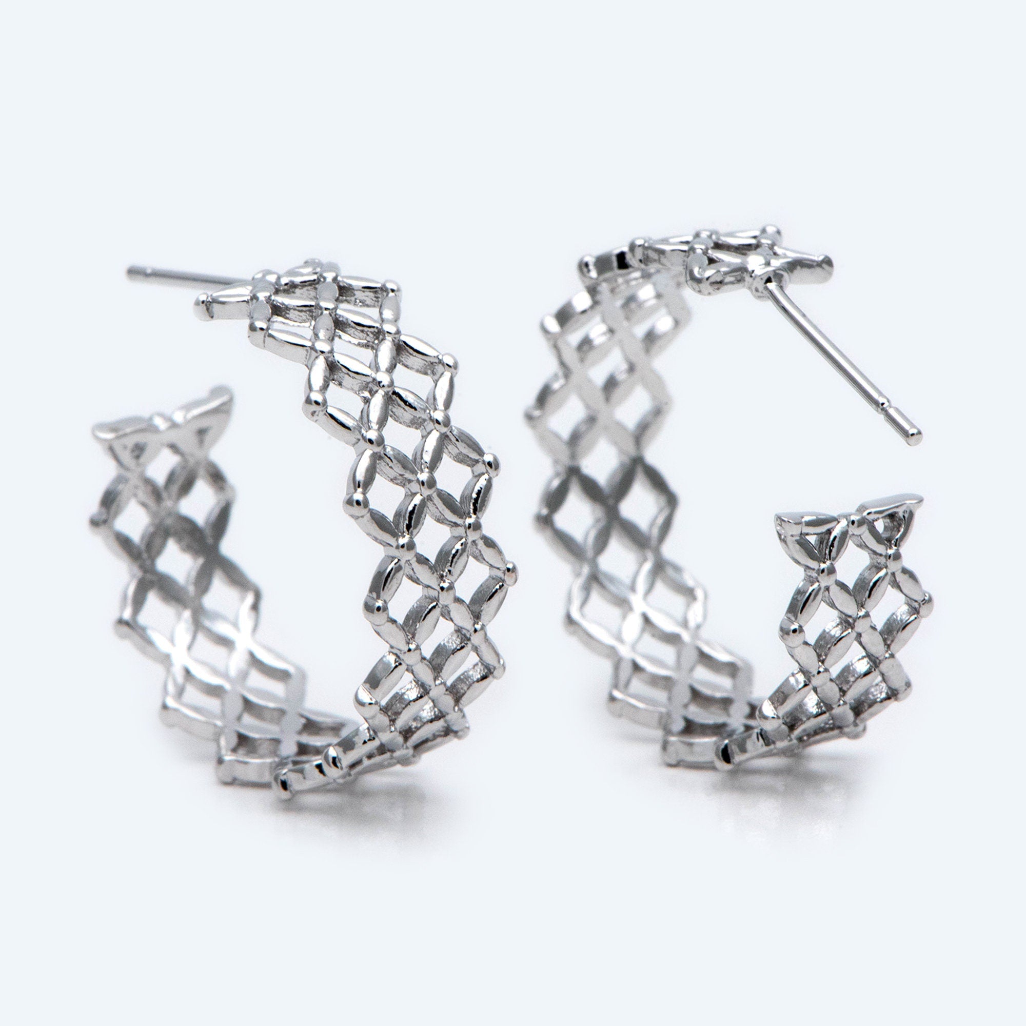 10pcs Gold/ Silver Tone Hoop Earrings, Geometric Round Stud Earrings (GB-1802)