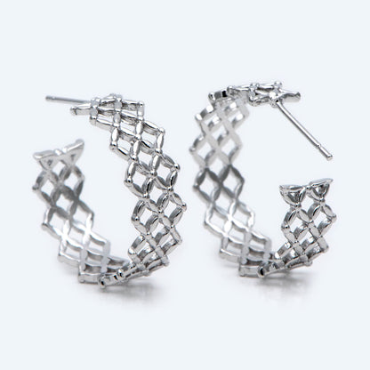 10pcs Gold/ Silver Tone Hoop Earrings, Geometric Round Stud Earrings (GB-1802)