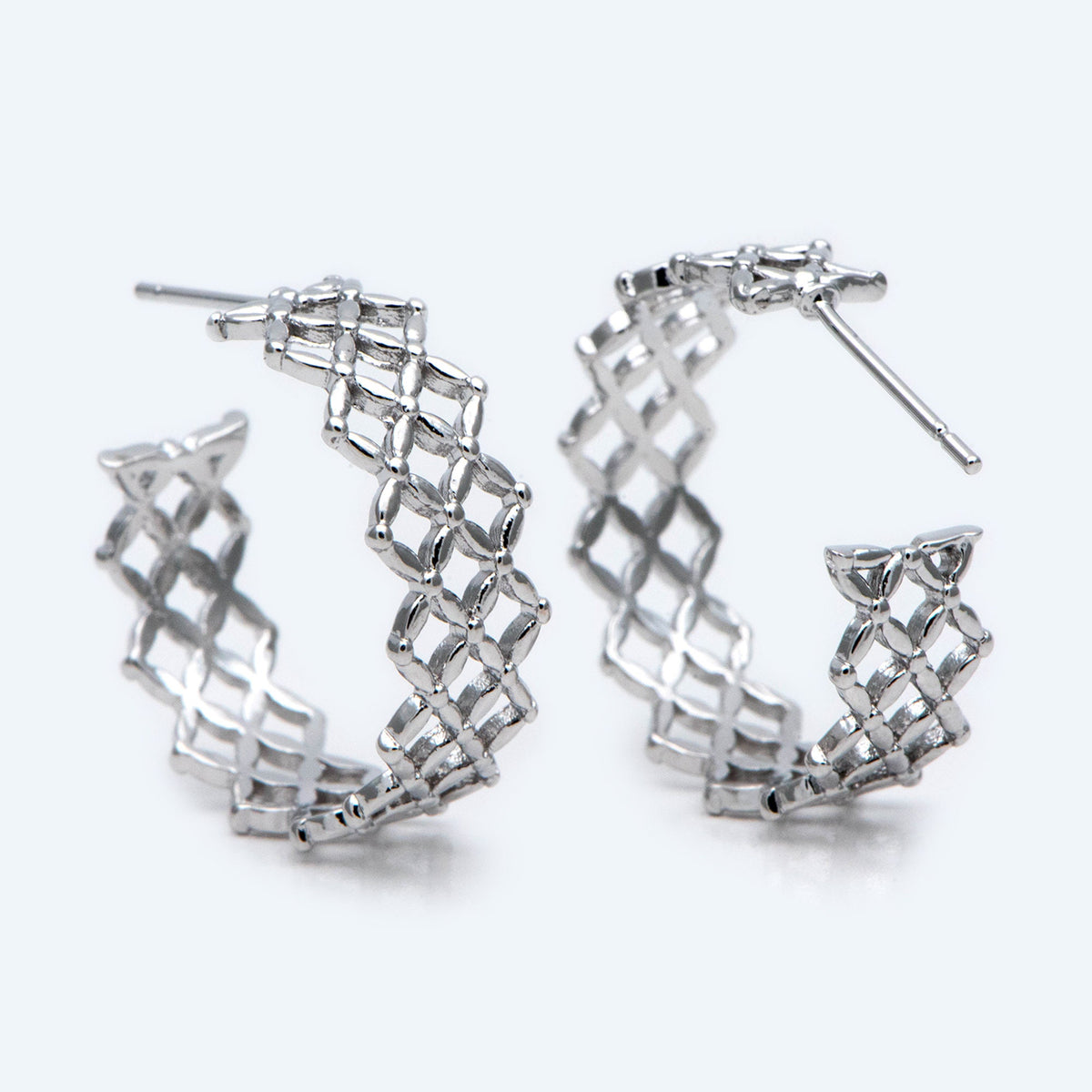 10pcs Gold/ Silver Tone Hoop Earrings, Geometric Round Stud Earrings (GB-1802)