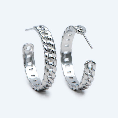 10pcs Chunky Gold/ Silver Hoops, Gold/ Silver Chain Hoops, Thick Hoop Earrings, Hoop Earrings (GB-1803)