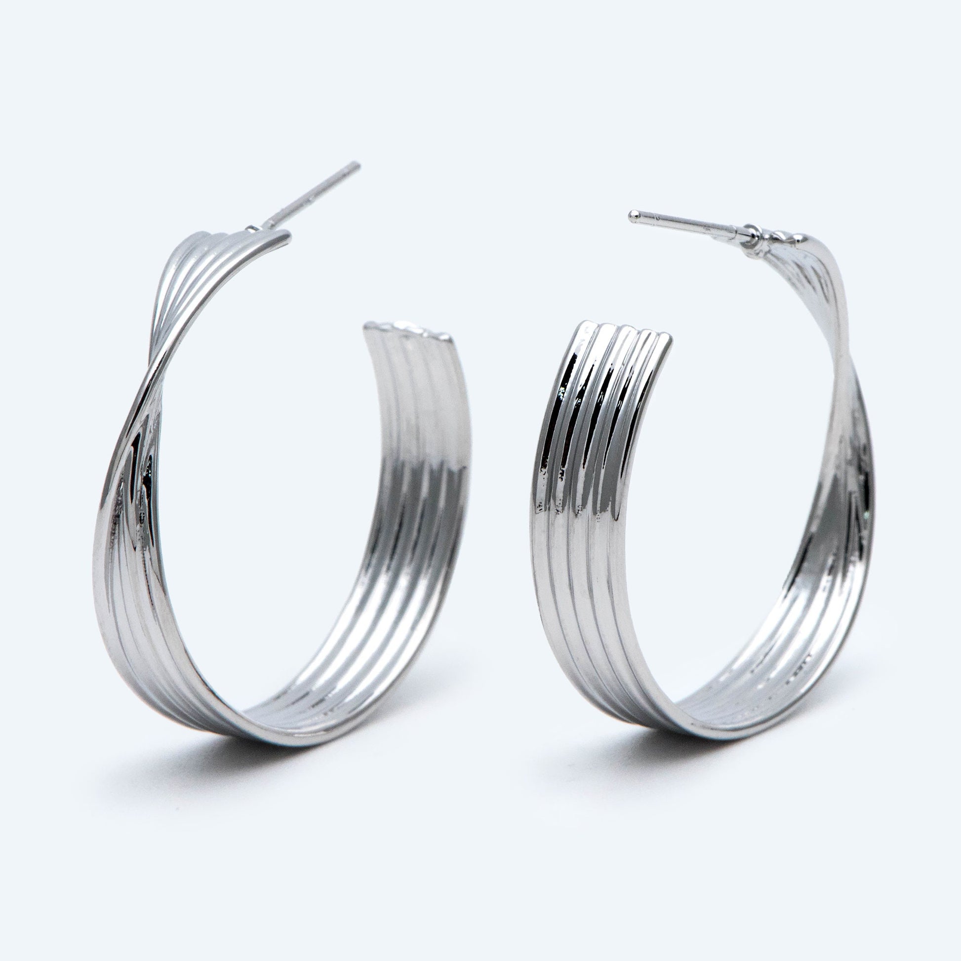 10pcs Gold/ Silver tone Twisted Hoops, Minimalist Earrings, Modern Thick Hoops, Statement Hoops Earring (GB-1983)