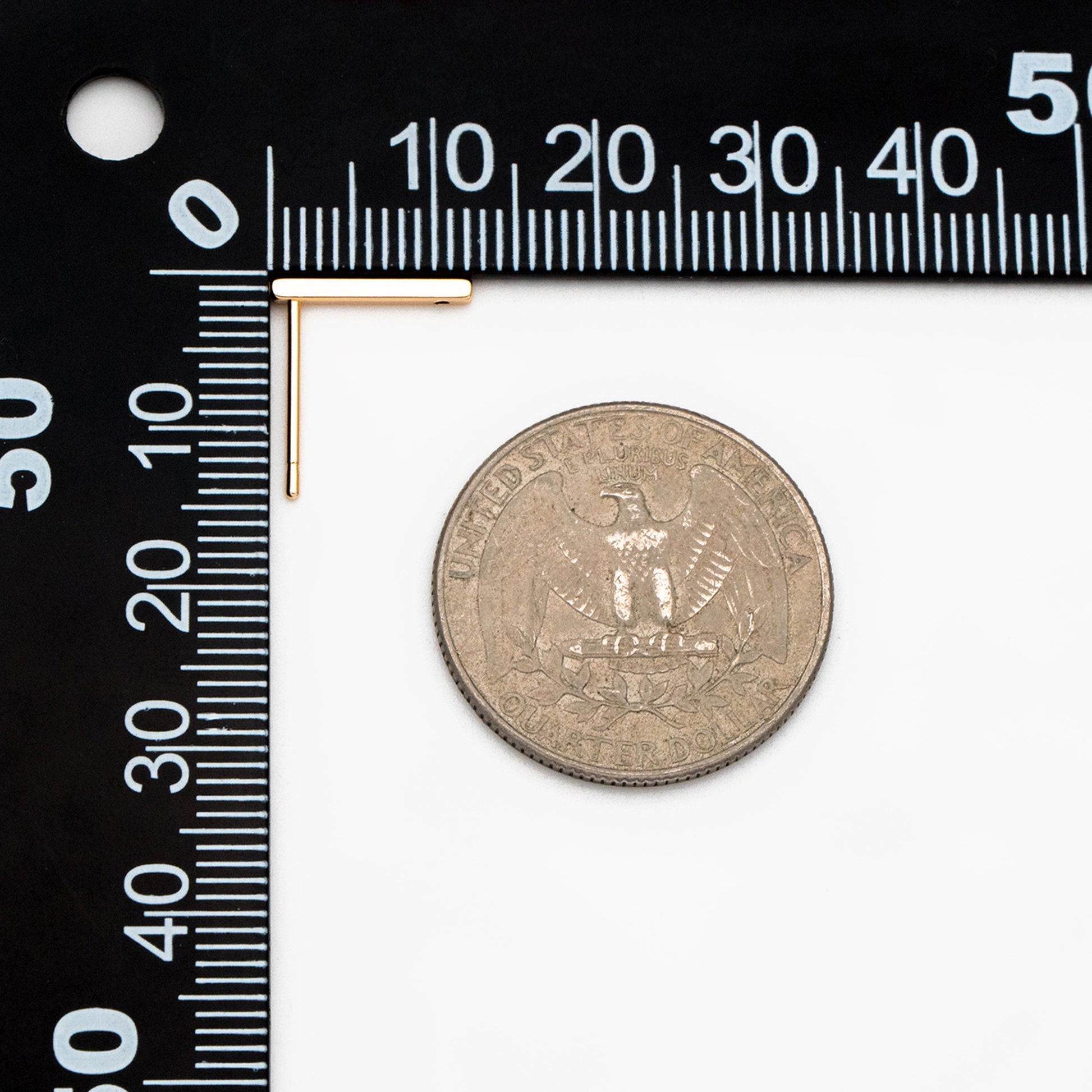 10pcs Gold/ Silver Bar Ear Posts, Gold/ Rhodium plated Brass Earring Findings, Stud Earring Components (GB-645)