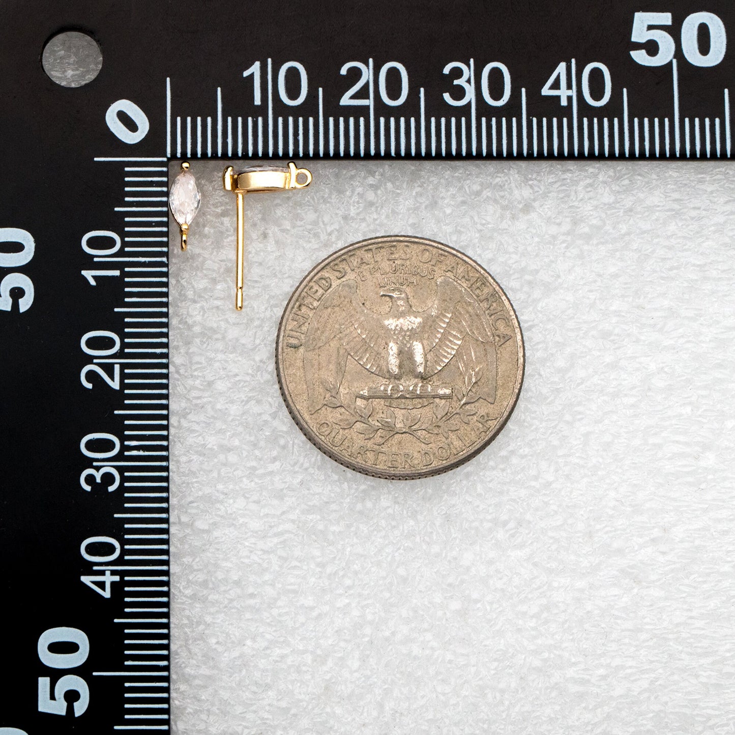 10pcs Gold Mini Marquise Ear Posts, Gold Plated Brass, Horse Eye Stud Earrings (GB-3677)