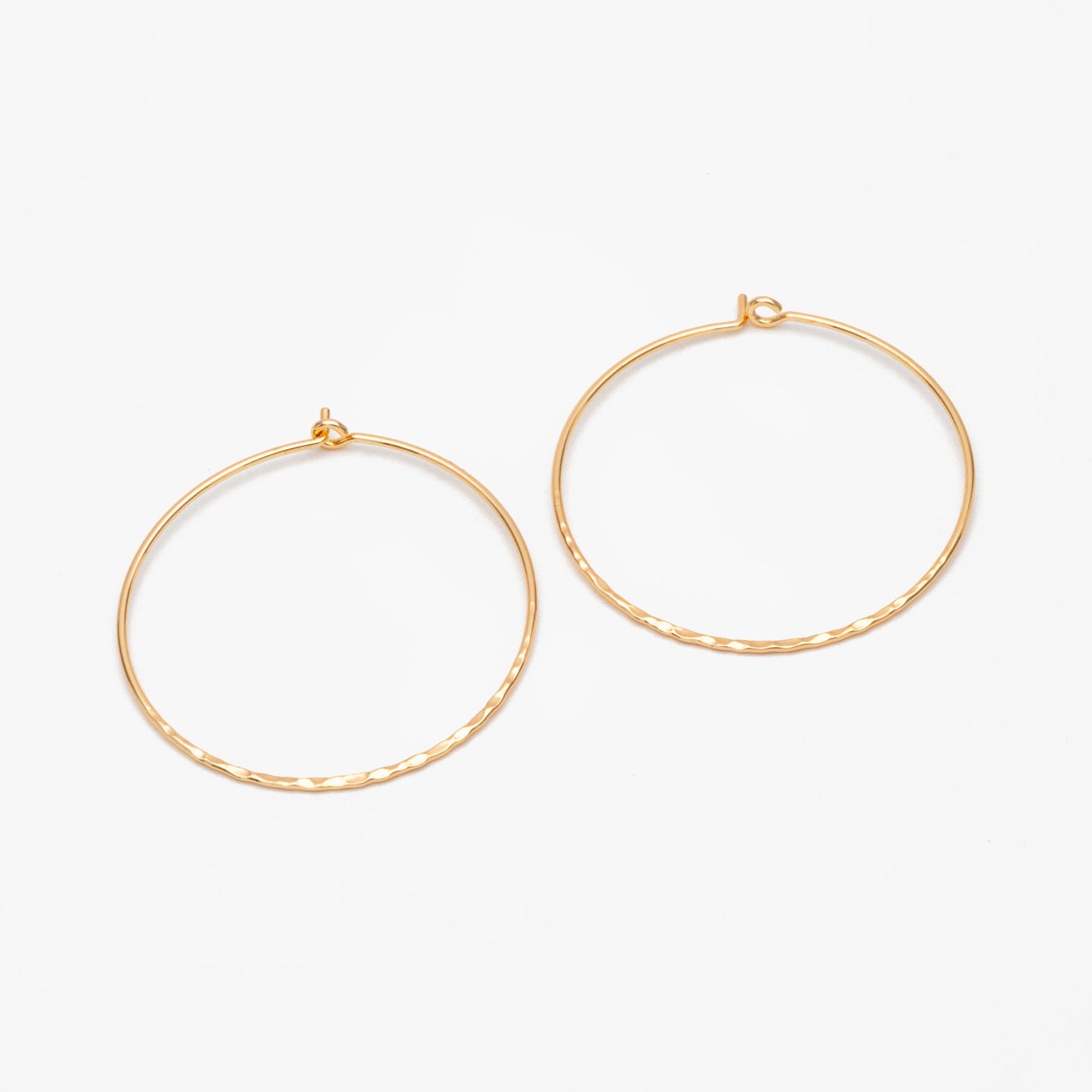 10pcs Gold/ Silver Large Hoop Ear Wire, 43mm, Gold/ Rhodium plated Brass Hoop Earrings, Threader Earring Components (GB-3680)