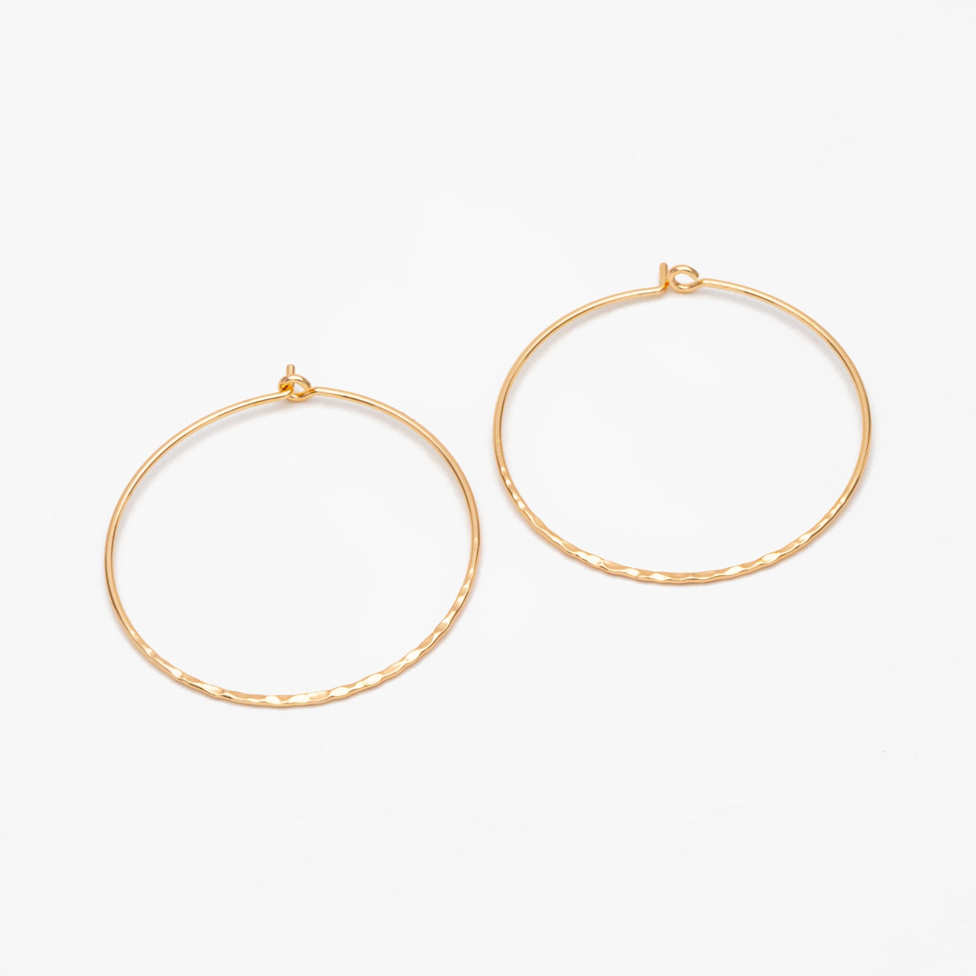 10pcs Gold/ Silver Large Hoop Ear Wire, 43mm, Gold/ Rhodium plated Brass Hoop Earrings, Threader Earring Components (GB-3680)