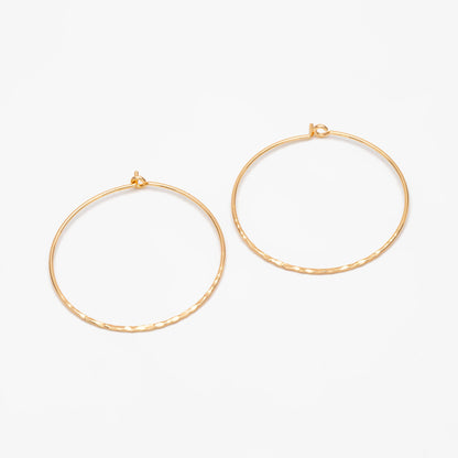 10pcs Gold/ Silver Large Hoop Ear Wire, 43mm, Gold/ Rhodium plated Brass Hoop Earrings, Threader Earring Components (GB-3680)