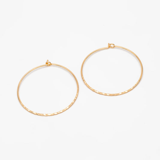 10pcs Gold/ Silver Large Hoop Ear Wire, 43mm, Gold/ Rhodium plated Brass Hoop Earrings, Threader Earring Components (GB-3680)