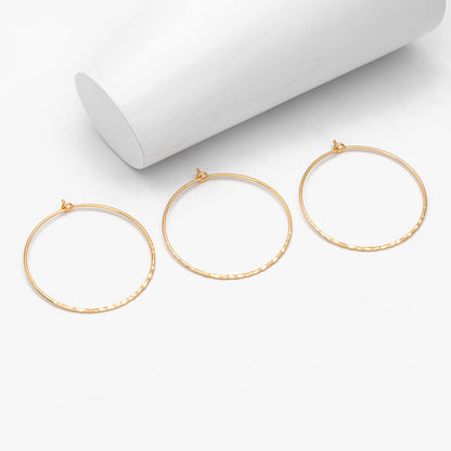 10pcs Gold/ Silver Large Hoop Ear Wire, 43mm, Gold/ Rhodium plated Brass Hoop Earrings, Threader Earring Components (GB-3680)