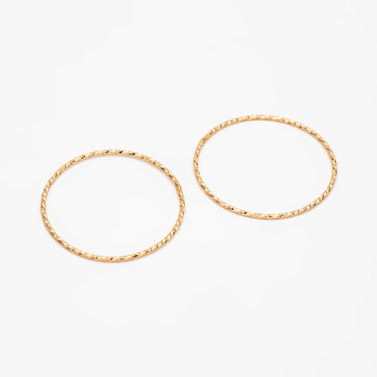 10pcs Gold Round Ring 30/ 40mm, Real Gold plated Brass, Geometric Hoop Circle (GB-1606)