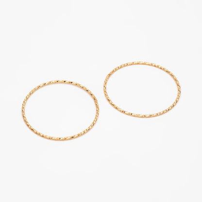 10pcs Gold Round Ring 30/ 40mm, Real Gold plated Brass, Geometric Hoop Circle (GB-1606)