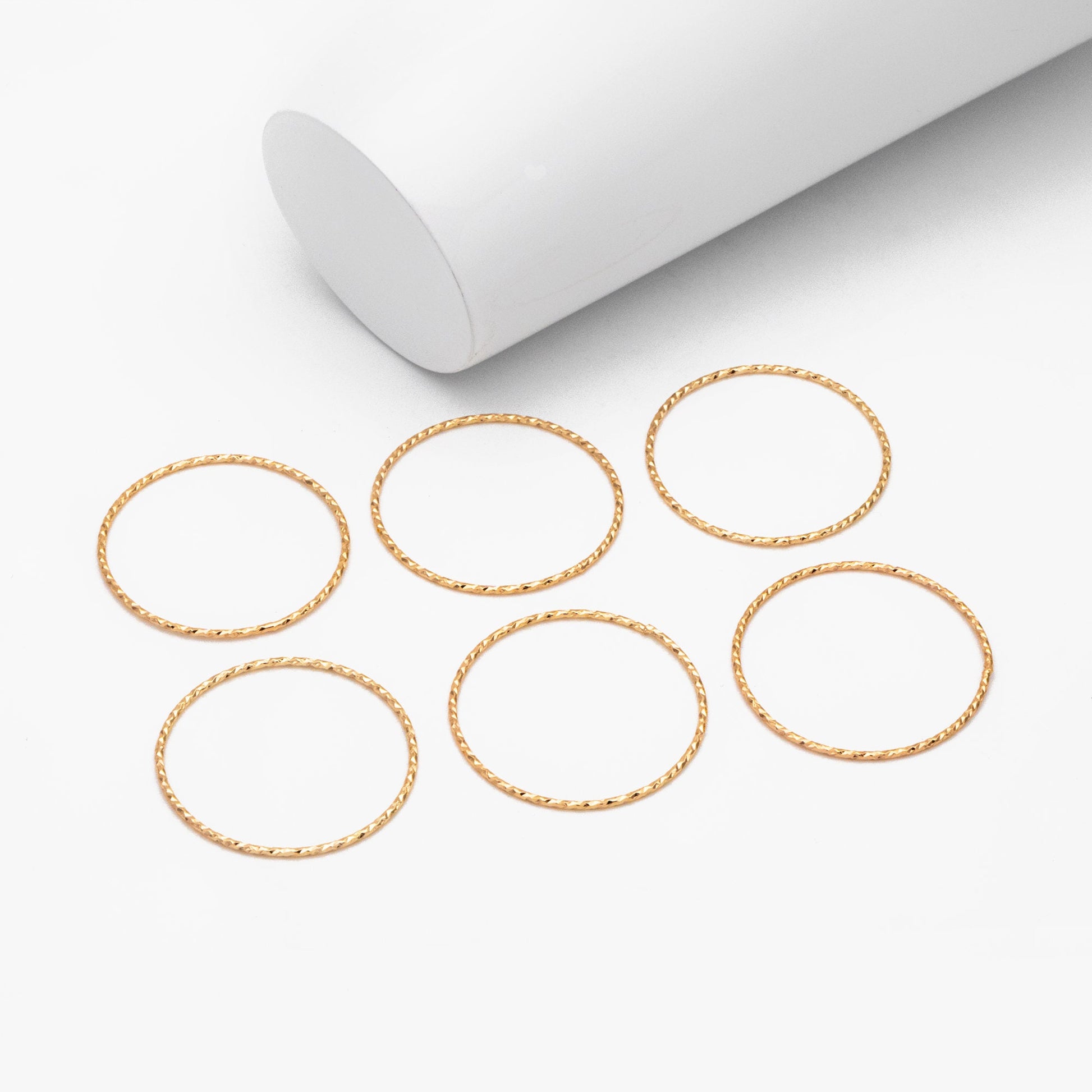 10pcs Gold Round Ring 30/ 40mm, Real Gold plated Brass, Geometric Hoop Circle (GB-1606)