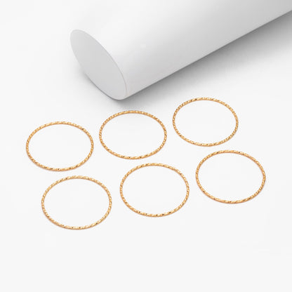 10pcs Gold Round Ring 30/ 40mm, Real Gold plated Brass, Geometric Hoop Circle (GB-1606)