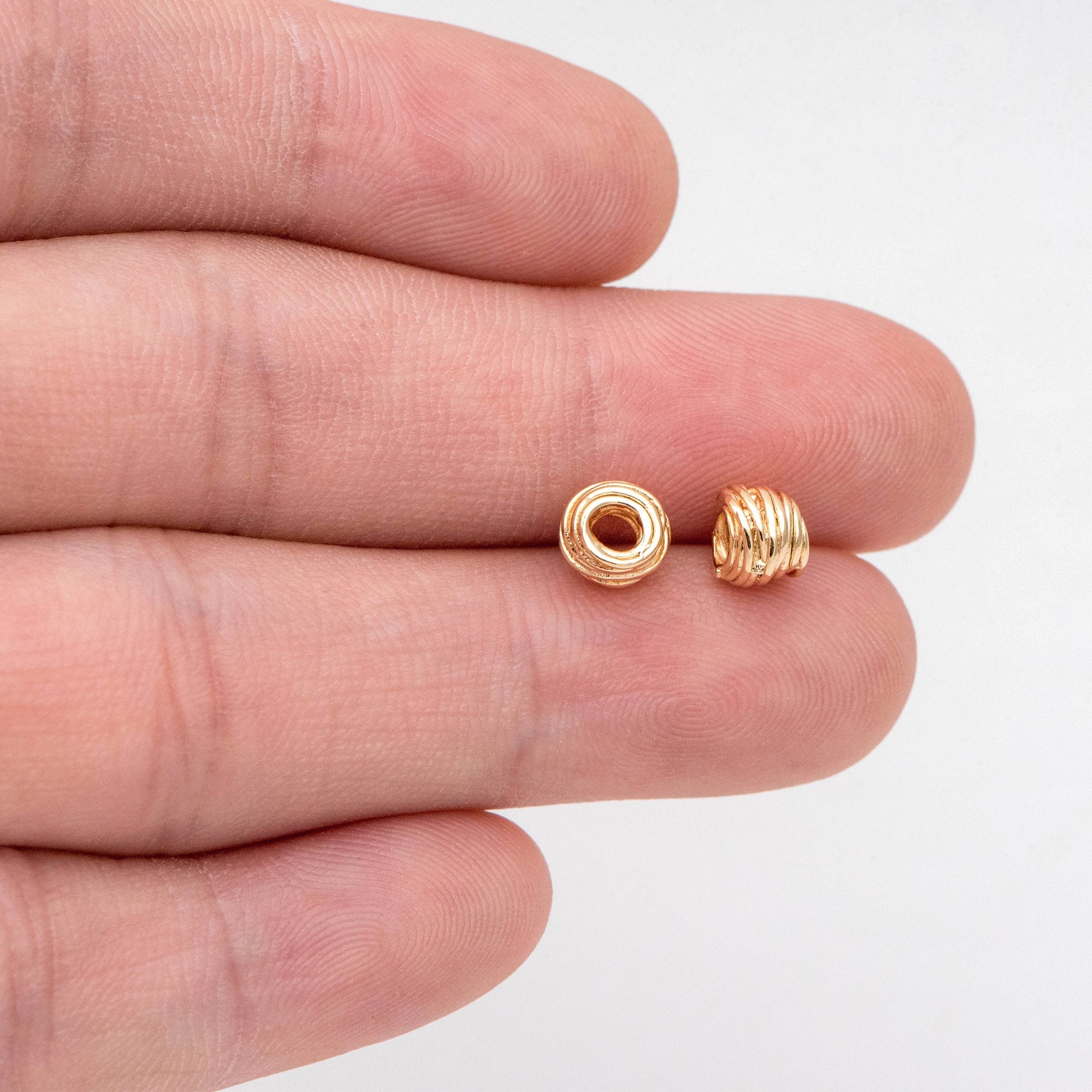 10pcs Gold/ Silver plated Brass Wire Wrap Spacer Beads, Jewelry Making Supplies Wholesale (GB-2899)