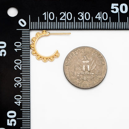 10pcs Gold Round Circle Ear Posts 18mm, Gold plated Brass, Dainty Geometric Hoop Stud Earrings (GB-3729)