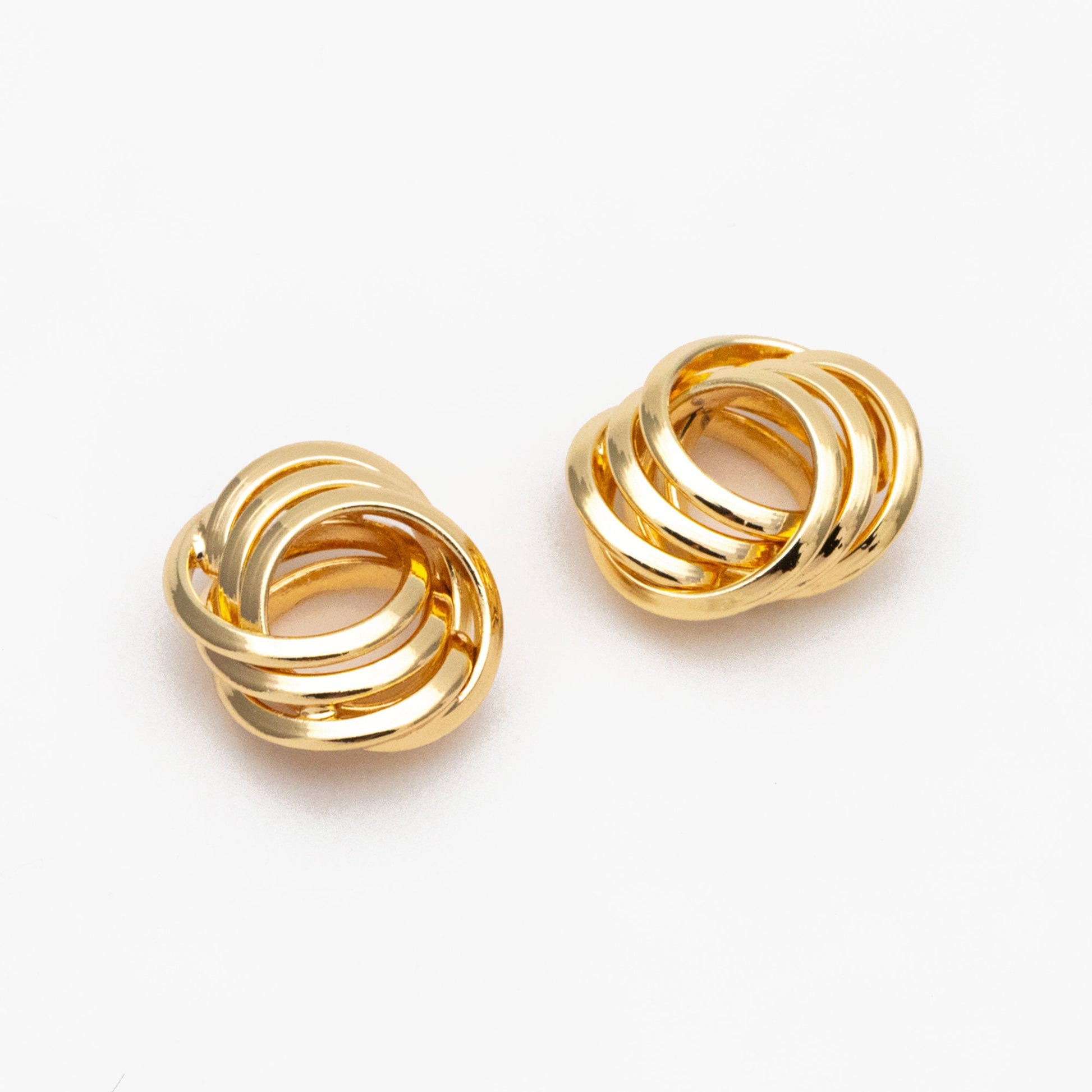 10pcs Gold Knot Spacer Beads 10x9mm, Gold plated Brass, Jewelry Making Supplies Wholesale (GB-3715-B)