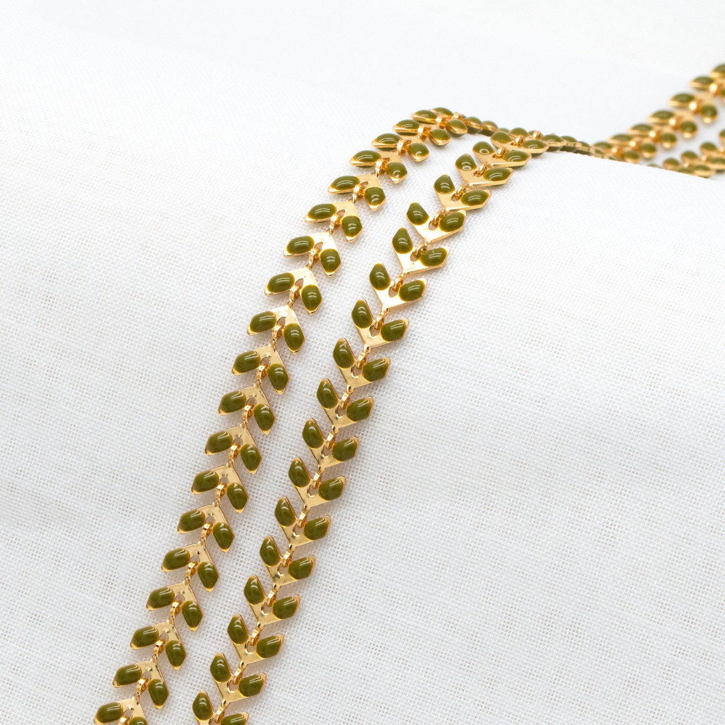 Gold plated Brass Enamel Chevron Chain 6.3mm, Herringbone Flat Arrow Designer Chain, Color Not Easily Tarnish (#LK-160)/ 1 Meter=3.3ft