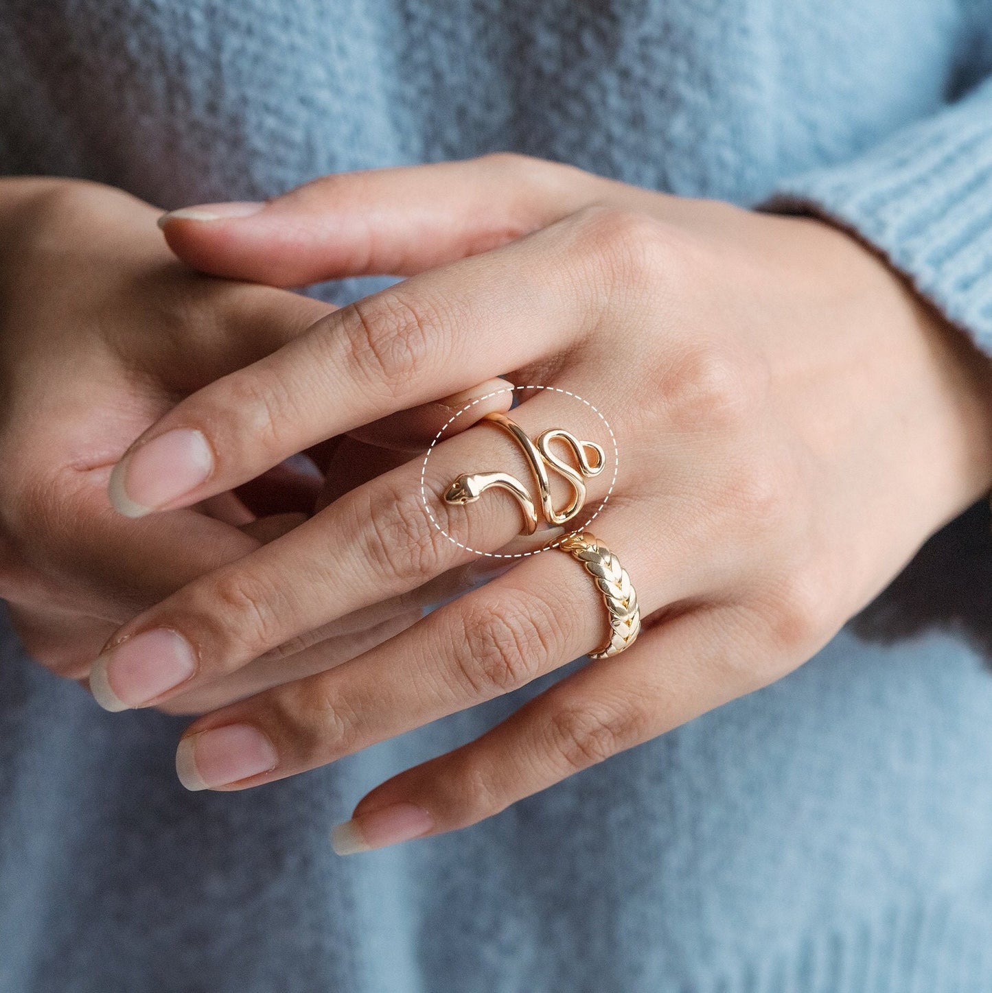 4pcs Gold/ Silver Tone Snake Ring, Open Serpent Ring, Reptile Adjustable Band Ring, Punk Animal Jewelry, Fashion Jewelry (#GB-2716)