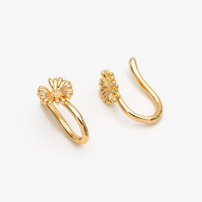 4pcs Gold Daisy Flower Ear Cuff/ Nose Cuff, Non Piercing Nose Cuff(GB-3709-A)