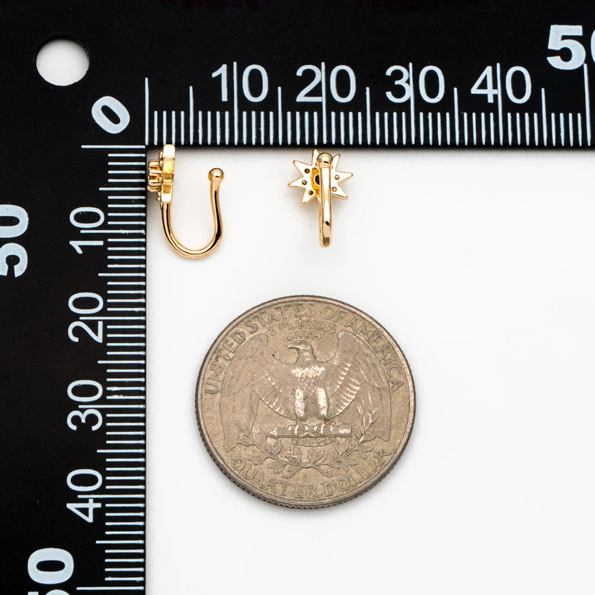 4pcs CZ Pave Gold Sun Ear Cuff/ Nose Cuff, Non Piercing Nose Cuff(GB-3709-C)