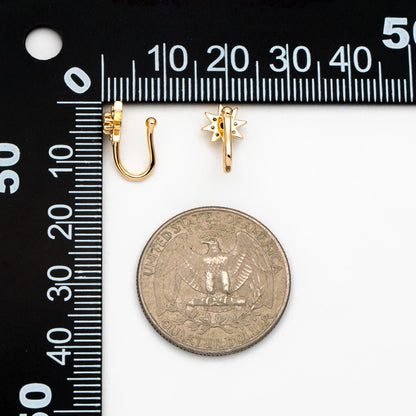 4pcs CZ Pave Gold Sun Ear Cuff/ Nose Cuff, Non Piercing Nose Cuff(GB-3709-C)