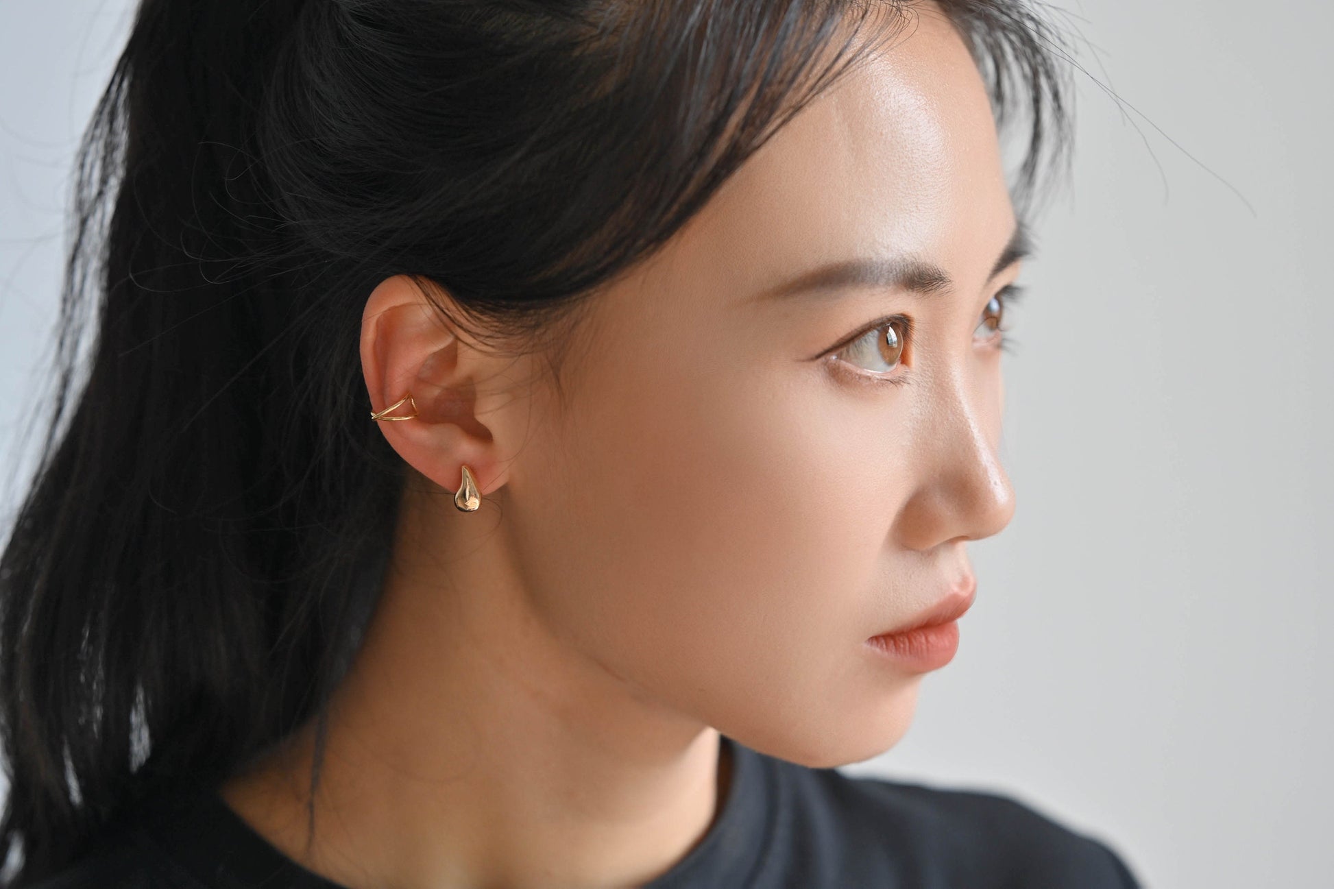 10pcs Gold Teardrop Ear Posts 11x6mm, 18K Gold plated Brass, Geometric Stud Earring Components (GB-1868)