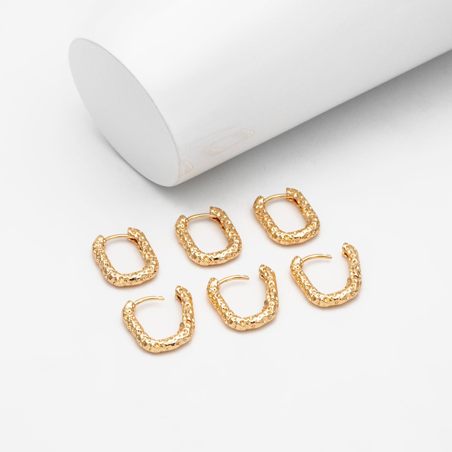 10pcs Gold/ Silver Oval Hoop Earrings, Gold/ Rhodium plated Brass, Geometric Earring Hoops (GB-3739)