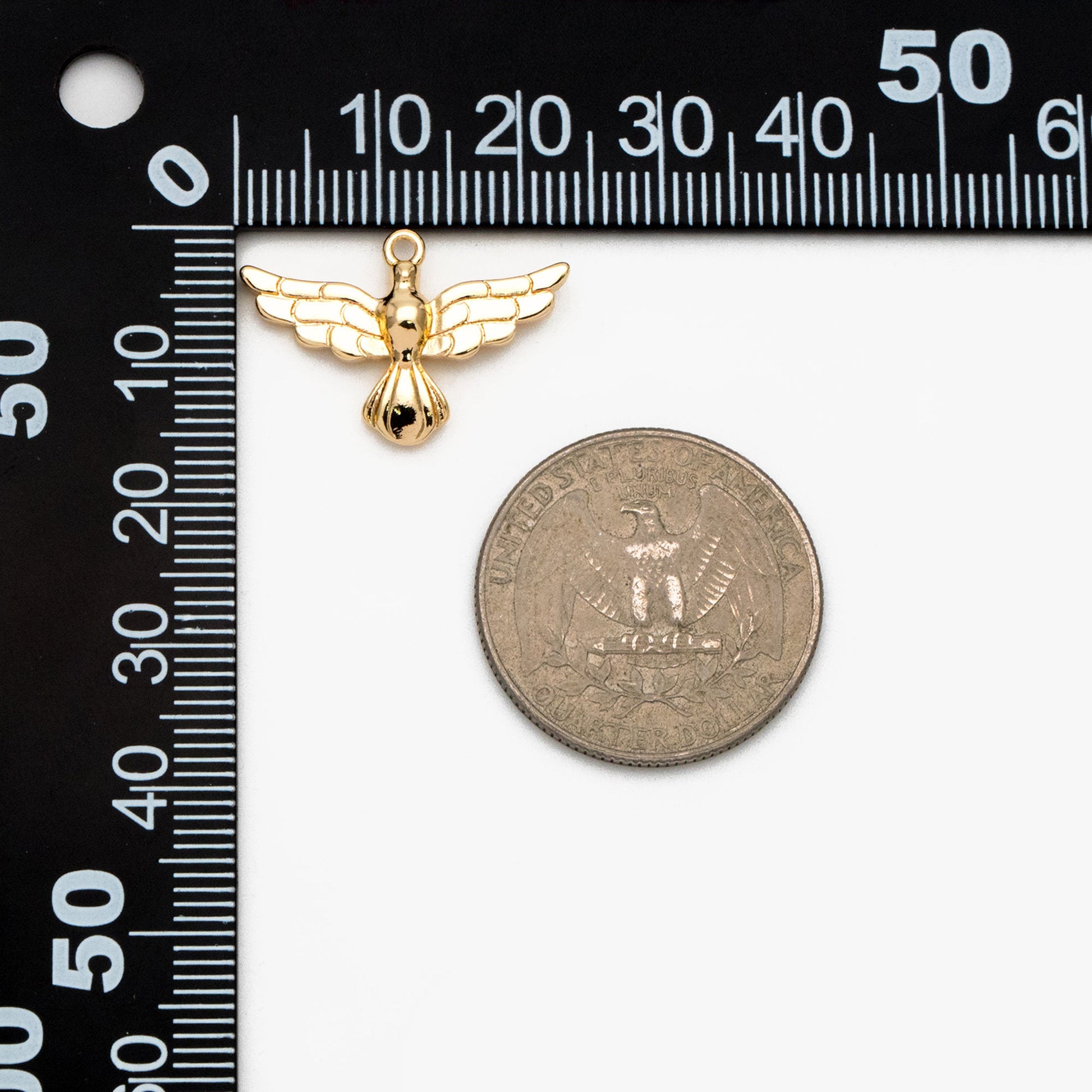 10pcs Gold Eagle Charm, Real Gold plated Brass Bird Pendant, Earring Charm (GB-2691-D)