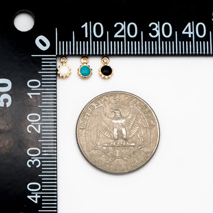 10pcs Gold Enamel Sun Charms 7x4mm, 18K Gold plated Brass, Tiny Sun Earring Charms (GB-3745)