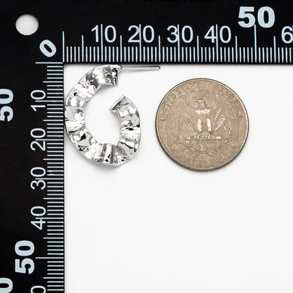 4pcs Gold/ Silver Tone Wave Oval Earrings, Oval Hoop Stud Earrings, Minimalist Earrings (GB-3749)