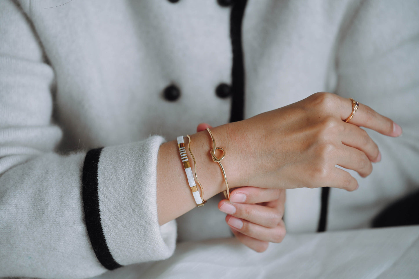 4pcs Adjustable Bangle Bracelets, Gold/ Silver/ Rose Gold, Brass Expandable Charm Bangle Wire, Color Not Easily Tarnish (#GB-397)