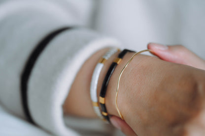 4pcs Gold/ Silver Waved Bangle Bracelets, Brass Expandable Bangle Wire (#GB-1169)