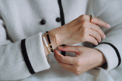 4pcs Gold/ Silver Waved Bangle Bracelets, Brass Expandable Bangle Wire (#GB-1169)