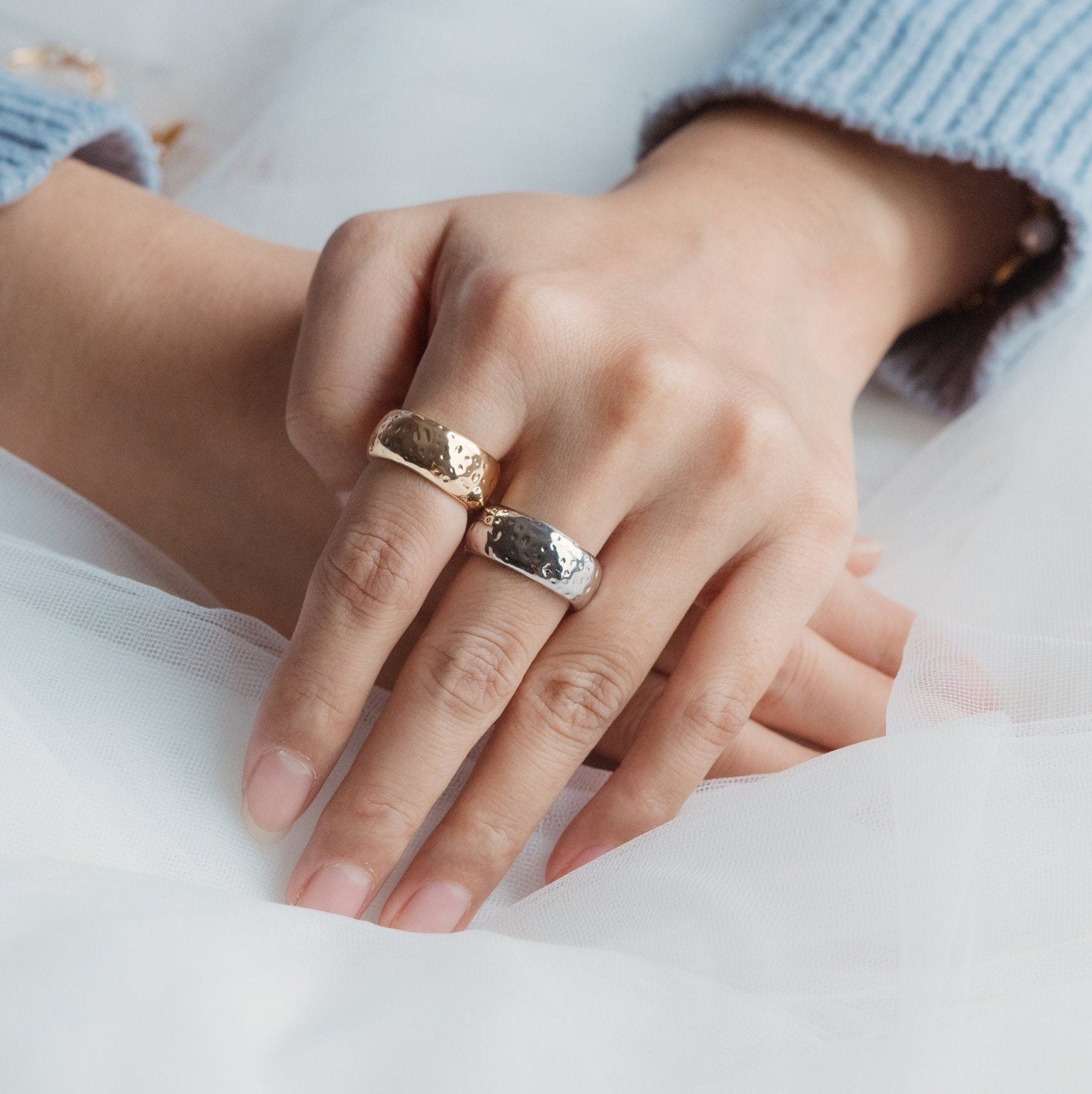 4pcs Gold Finger Ring, Everyday Ring, Modern Style Ring, Fashion Rings, Dainty Rings (#GB-2695)