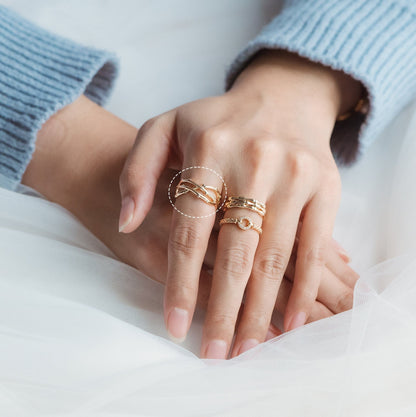 4pcs Gold Crown of Thorns Ring, Dainty Rings, Modern Style Ring, Fashion Jewelry (#JZ-029-C)