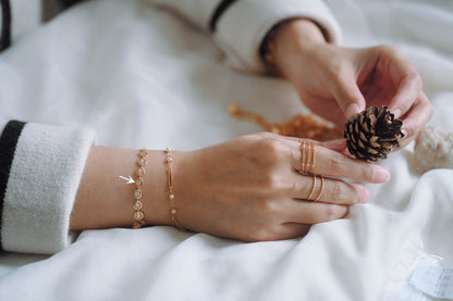 Gold Round Disc Chains 6mm, Finished Bracelet/ Anklet/ Necklace with Extender Chain, Ready to Wear (#LK-582)