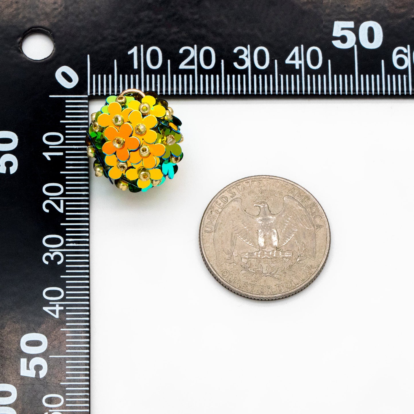 4pcs Beaded Flower Charms, Floral Ball Cluster Pendants, Handmade Jewelry Supplies (FB-078)