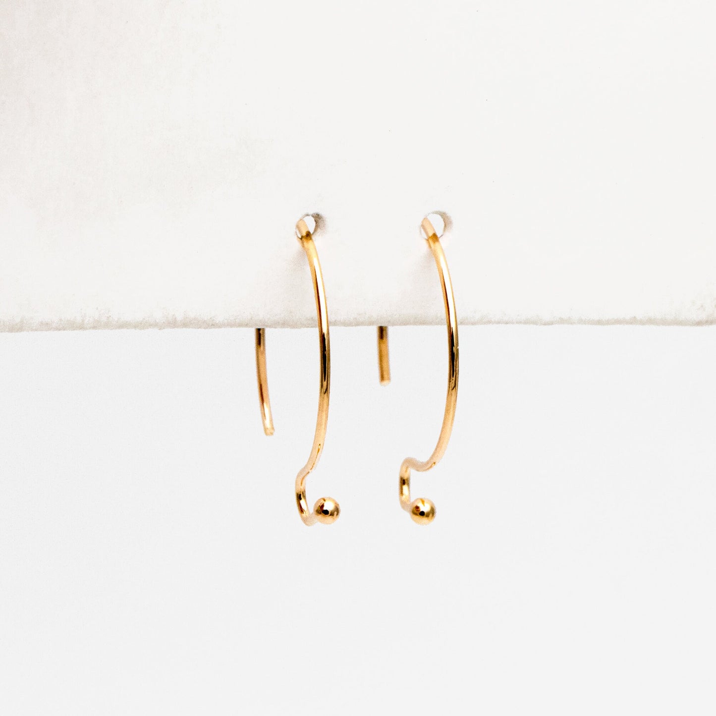 20pcs Gold Ear Hooks 15x18mm, Simple Round Earwire Earring Components (GB-025-C)