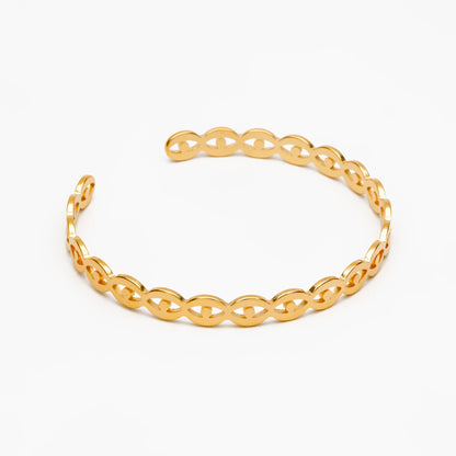 1pcs Gold Evil Eye Bangle Bracelet, Stackable Bracelets, Adjustable Eye Bracelet (#GB-3521)