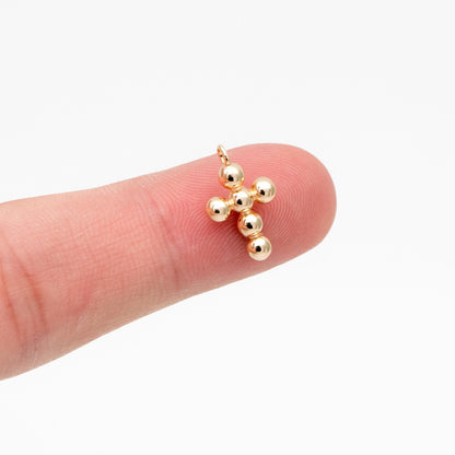 4pcs Gold Cross Charm 14x9mm, Earring Findings, Jewelry Making, Diy Material, Jewelry Supplies (GB-2731-E)