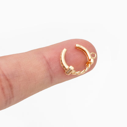 4pcs CZ Pave Ear Cuff, Gold plated Brass, Minimalist Cartilage Earrings, Dainty Earcuff Earring (GB-3767)