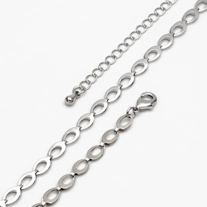 Gold/ Silver Tone Dainty Specialty Chains 4mm, Finished Bracelet/ Anklet/ Necklace with Extender Chain, Ready to Wear (#LK-232)